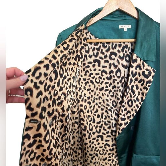 JODIFL Green and Leopard Blazer Size Large - Picture 6 of 7